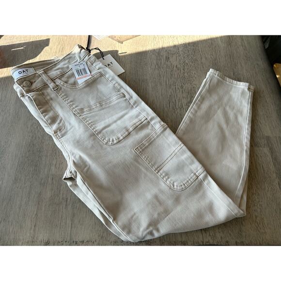 OAT Light Tan High Rise Utility Style Skinny Jean -28 - Picture 6 of 8